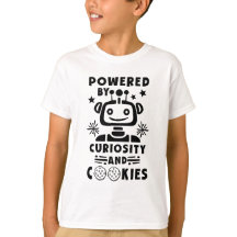 STEM Boys Girls Powered by Cookies Robot Tshirt