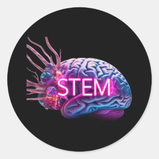 Stem Brain Burst - Science Classic Round Sticker