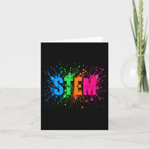STEM Colourful Paint Splash Science Engineering Card