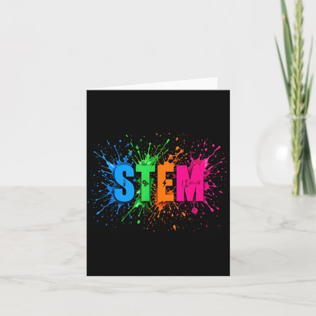 STEM Colourful Paint Splash Science Engineering Card (Front)