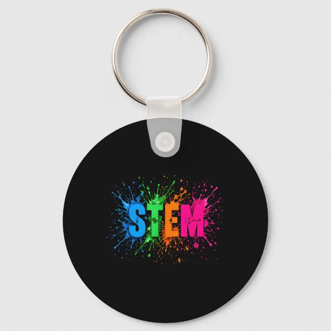 STEM Colourful Paint Splash Science Engineering Keychain (Front)