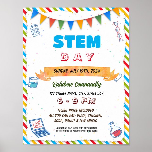 Stem day school event flyer poster (Front)