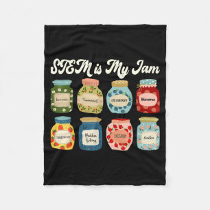 Stem Is My Jam Teacher Science Tech Engineering Ma Fleece Blanket