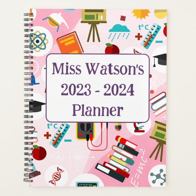 STEM Science Motif Teacher Academic  Planner (Front)