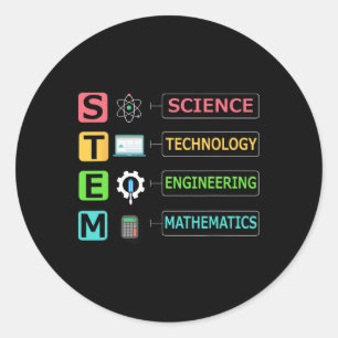 Stem Science Technology Engineering Math Teacher G Classic Round Sticker
