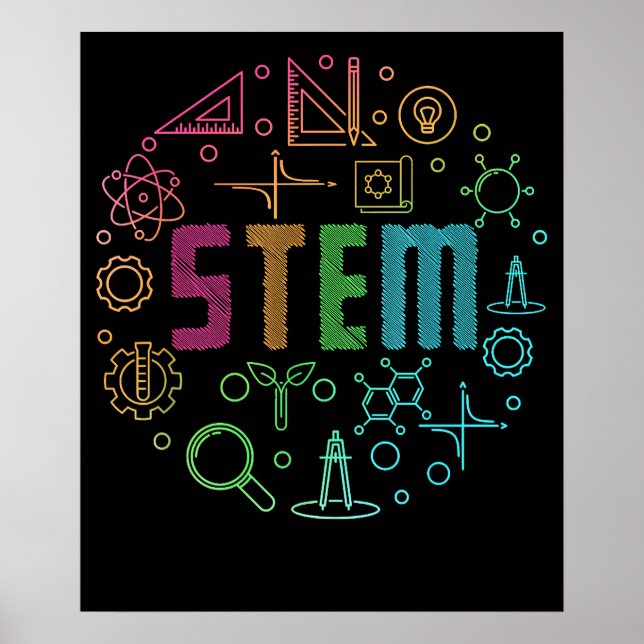 STEM Science Technology Engineering Math Teacher Poster (Front)