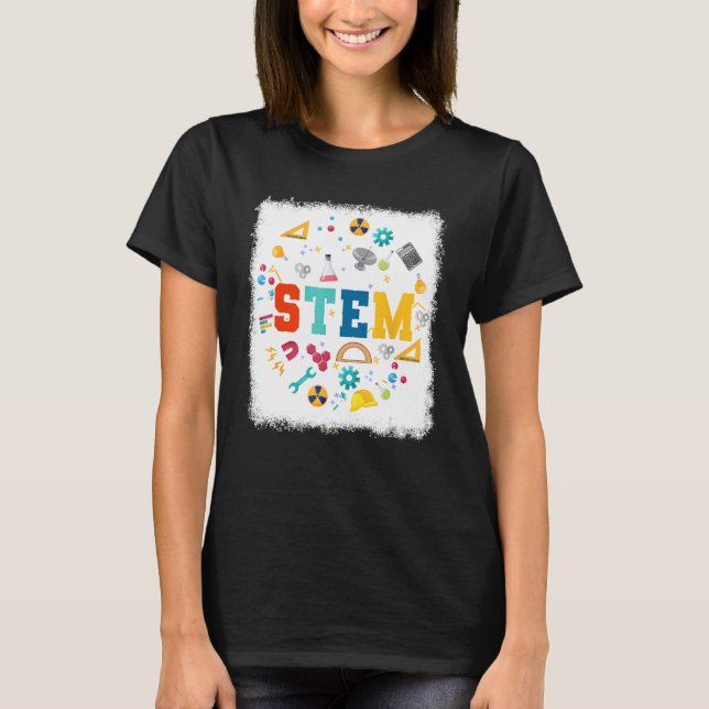STEM Science Technology Engineering Math Teacher T-Shirt (Front)