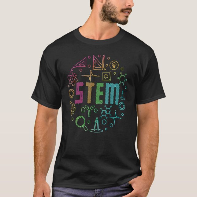 Stem Science Technology Engineering Math Teacher T-Shirt (Front)