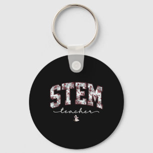 Stem Science Technology Engineering Math Teacher V Keychain