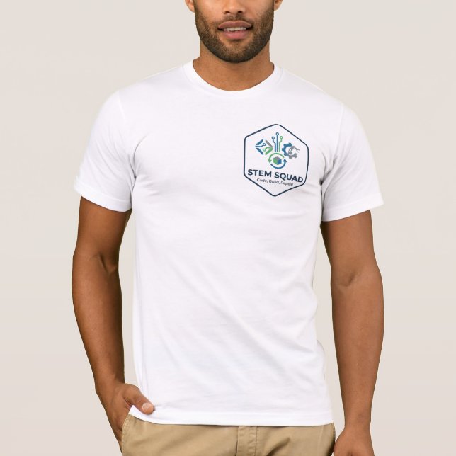 STEM Squad Code Build Repeat  for Young Coders T-Shirt (Front)