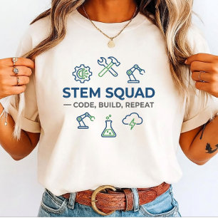 STEM Squad Code Build Repeat - Modern Educator T-Shirt