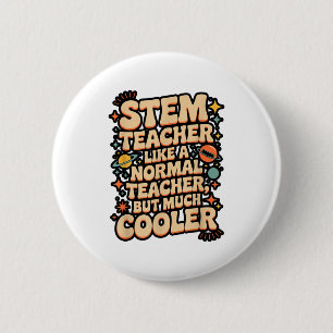 Stem Teacher Definition Funny Science Math Tech Te 2 Inch Round Button