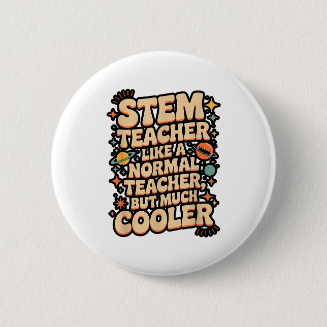 Stem Teacher Definition Funny Science Math Tech Te 2 Inch Round Button (Front)