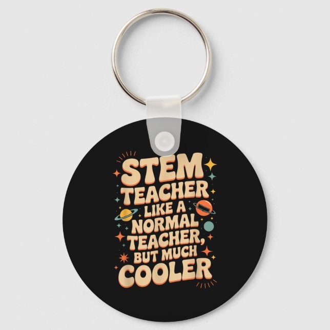 Stem Teacher Definition Funny Science Math Tech Te Keychain (Front)