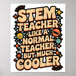 Stem Teacher Definition Funny Science Math Tech Te Poster