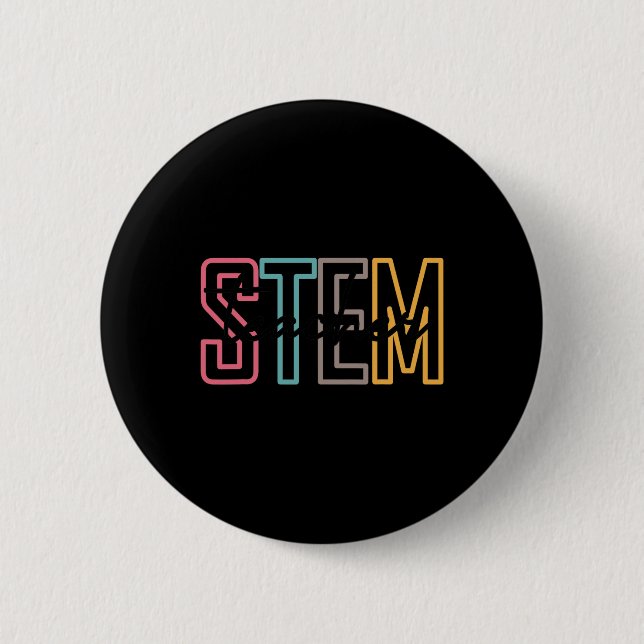 Stem Teacher Science Technology Teacher Back To Sc 2 Inch Round Button (Front)