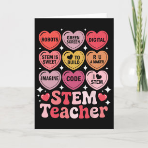 Stem Teacher Valentine's Day Science Technology Ma Card