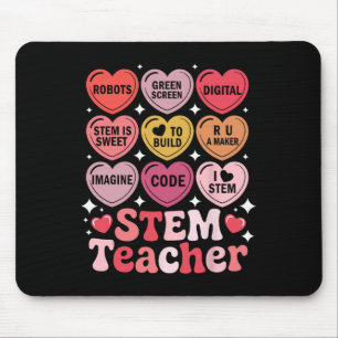 Stem Teacher Valentine's Day Science Technology Ma Mouse Pad