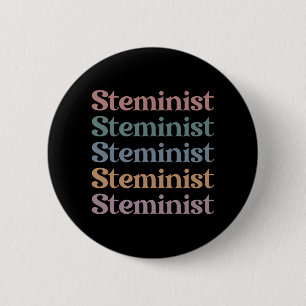 Steminist Retro Women In STEM 2 Inch Round Button