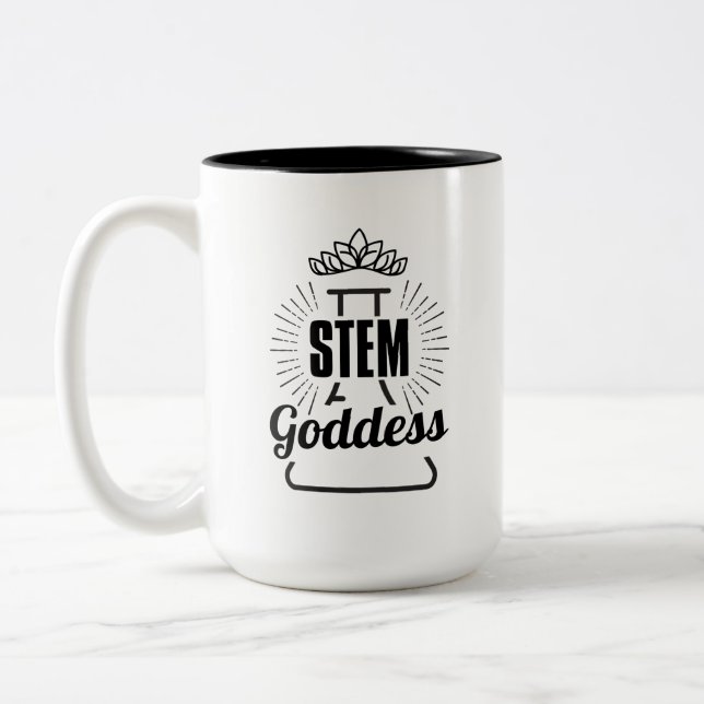 Steminist Women in Science - Lab Queen Two-Tone Coffee Mug (Left)
