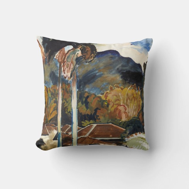 Sten - Java, fine art painting Throw Pillow (Front)
