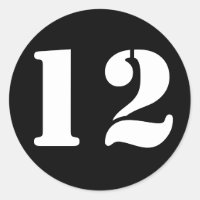 Stencil Numbers by Janz Number 12 Twelve Black