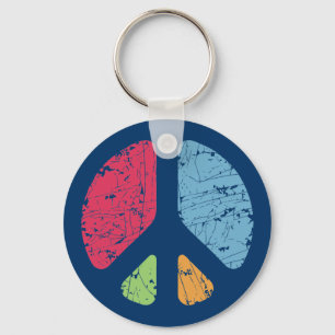 Stencil Peace Keychain