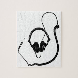 Stencil Style DJ Headphones Jigsaw Puzzle