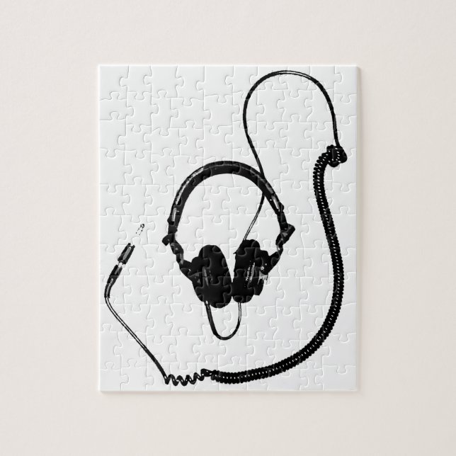 Stencil Style DJ Headphones Jigsaw Puzzle (Vertical)