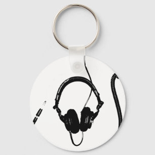 Stencil Style DJ Headphones Keychain
