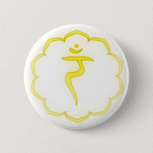 "Stenciled" 3rd Chakra - Manipura 2 Inch Round Button