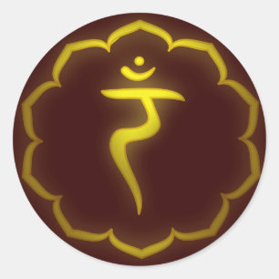 "Stenciled" 3rd Chakra - Manipura Classic Round Sticker