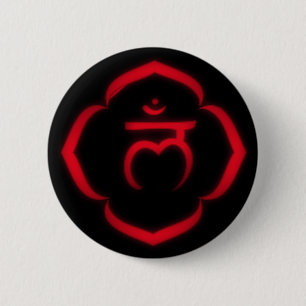 "Stenciled" Root Chakra - Muladhara 2 Inch Round Button