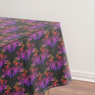 Stenciled Rose Flowers Abstract Colors Pattern   Tablecloth