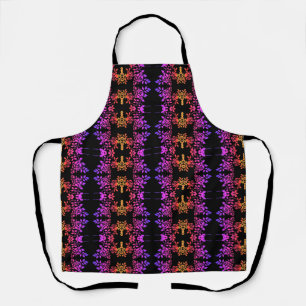 Stenciled Rose Flowers Abstract Colours     Apron