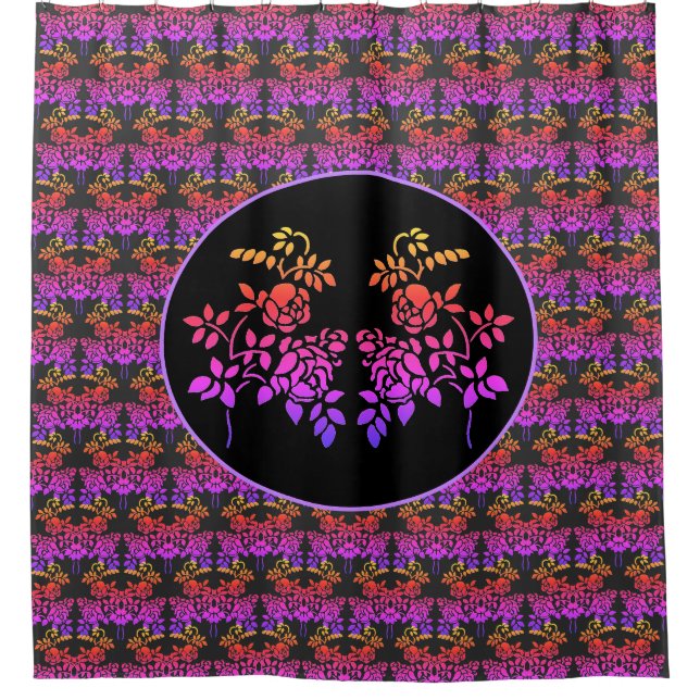 Stenciled Rose Flowers Abstract Colours Design   (Front)