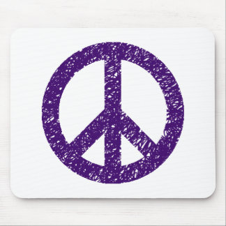 Stencilled Peace Symbol - Dp Purple Mouse Pad