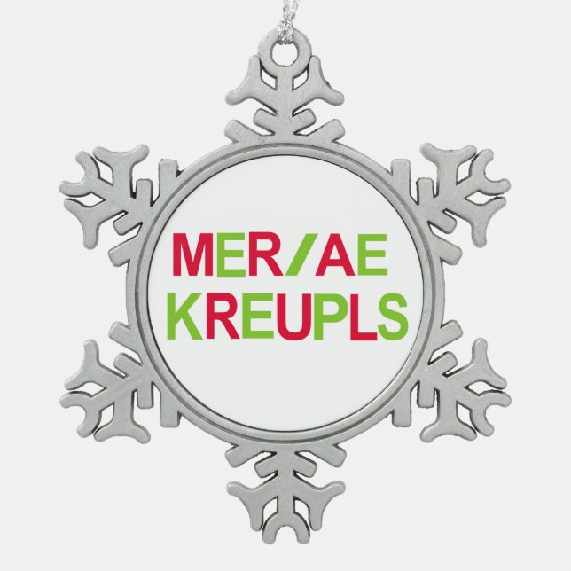 Steno Court Reporting Christmas Holiday Snowflake Pewter Christmas Ornament (Front)