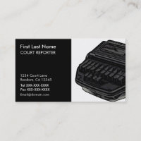 Stenograph machine Court Reporter business cards