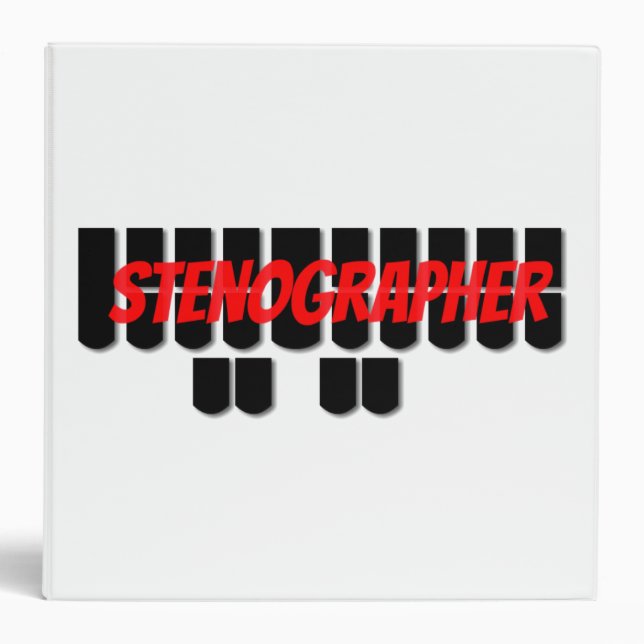 Stenographer Steno Keys for Court Reporters Binder (Front)