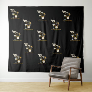 Step and Repeat New Years Eve Party Tapestry