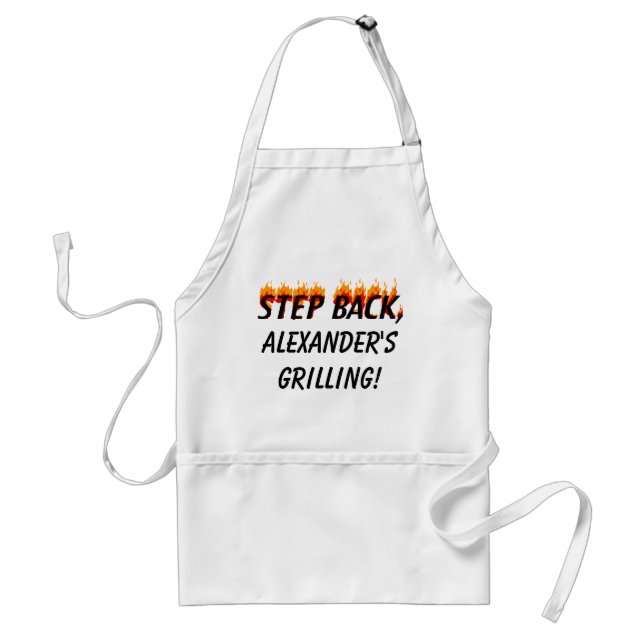 Step Back, Personalized Grilling BBQ Apron (Front)