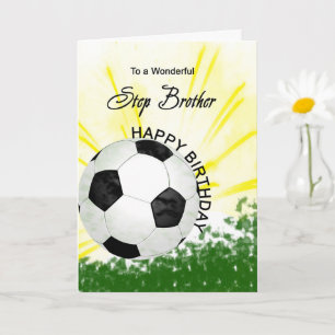 Step Brother Birthday Soccer Card