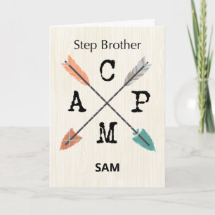 Step Brother Camp Personalize Name Arrows Card