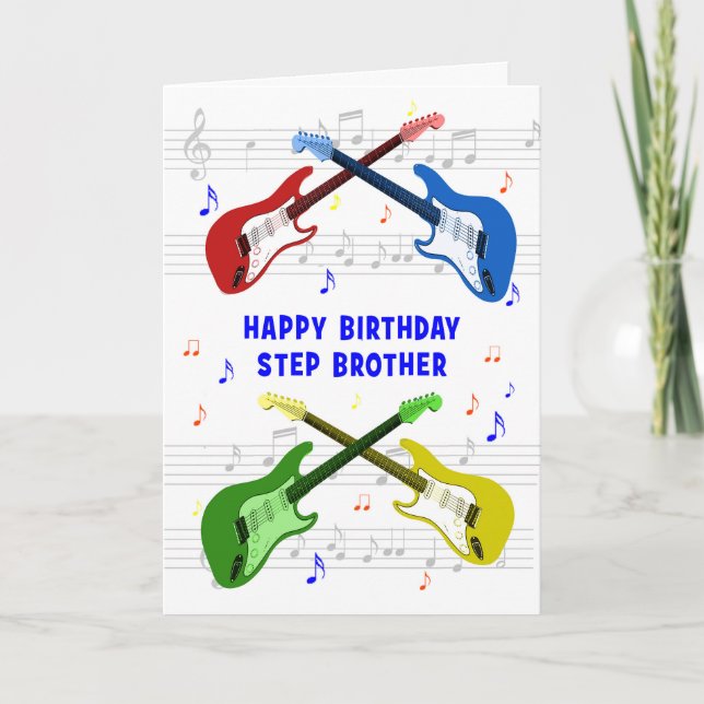 Step Brother Guitars Birthday Card (Front)