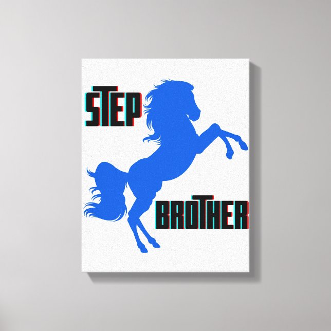 Step Brother Horse Rearing Canvas Print (Front)