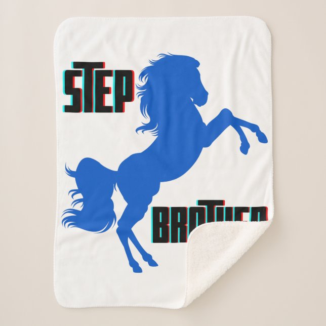 Step Brother Horse Rearing Sherpa Blanket (Front)