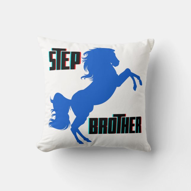 Step Brother Horse Rearing Throw Pillow (Front)
