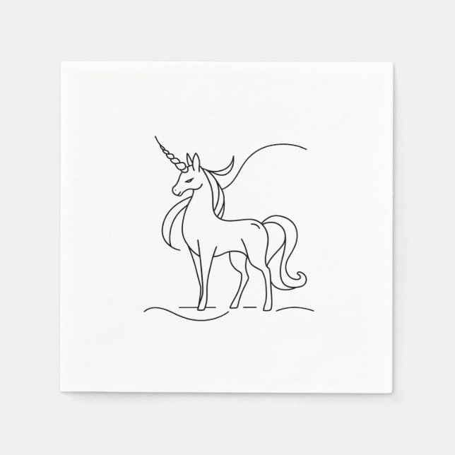 Step-by-Step Guide to Drawing a Unicorn Napkin (Front)