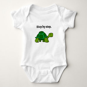 Step by Step Turtle Cartoon, Persistent Winning Baby Bodysuit